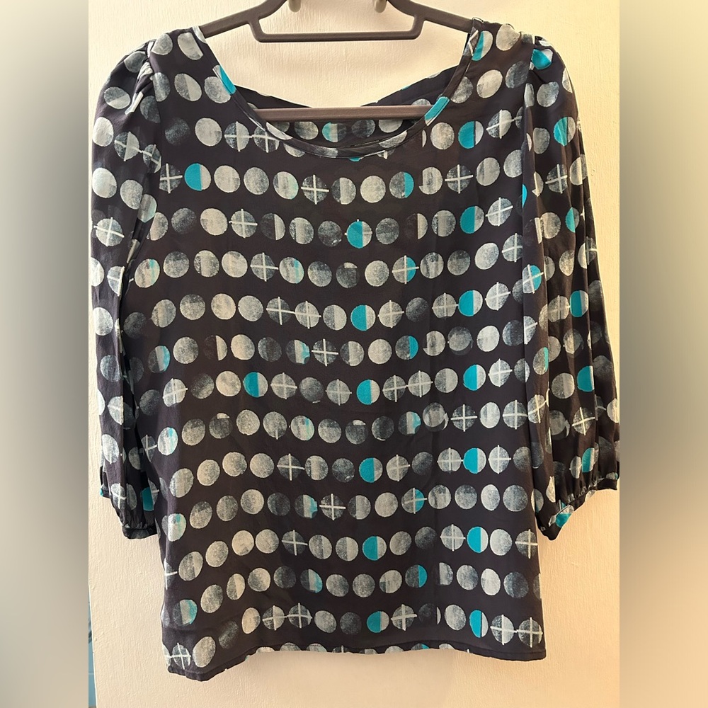 Silk Moon Print Blouse